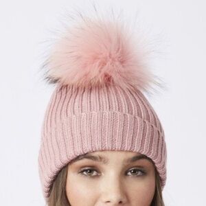 Pink Knit Pom Pom Beanie